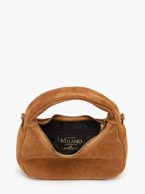 Cross Body Tas Velvet Leder Milano Bruin velvet VE24113 ander zicht 3