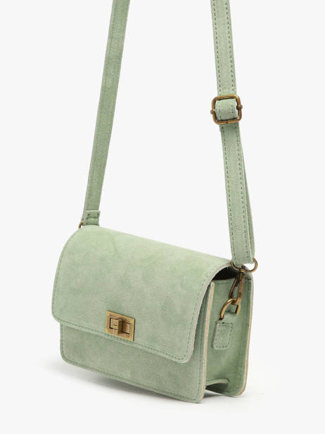 Cross Body Tas Velvet Leder Milano Groen velvet VE24115 ander zicht 2