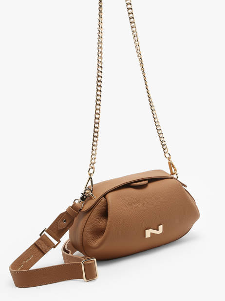 Cross Body Tas Nymphea Leder Nathan baume Bruin nymphea 2 ander zicht 2