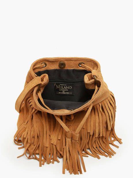 Cross Body Tas Velvet Leder Milano Bruin velvet VE241116 ander zicht 3