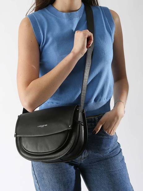 Cross Body Tas Soft Selma Leder Lancaster Zwart soft selma 2 ander zicht 1
