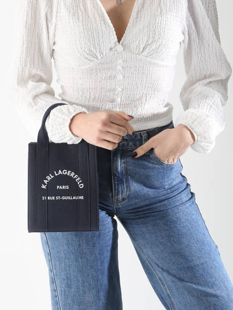 Cross Body Tas Rsg Katoen Karl lagerfeld Blauw rsg A1W50039 ander zicht 1