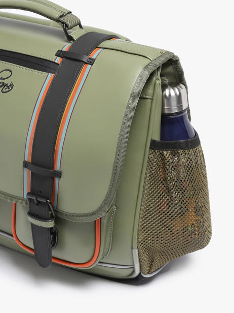 Boekentas 3 Compartimenten Cameleon Groen vintage north PBVWCA41 ander zicht 5