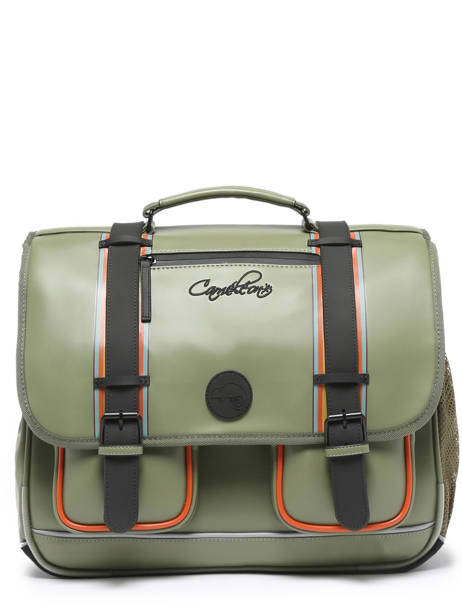 Boekentas 3 Compartimenten Cameleon Groen vintage north PBVWCA41 ander zicht 6