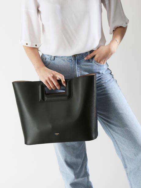 Schoudertas Angèle Leder Lancel Zwart angele A13361 ander zicht 2