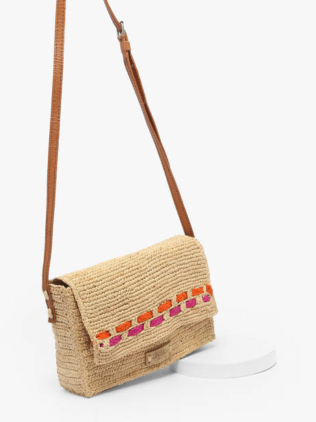 Cross Body Tas L'atelier Du Crochet Raphia Le voyage en panier Beige l'atelier du crochet AM803 ander zicht 2
