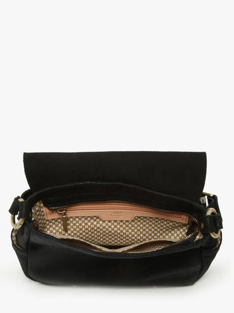 Cross Body Tas Vintage Leder Mila louise Zwart vintage 30172X ander zicht 3