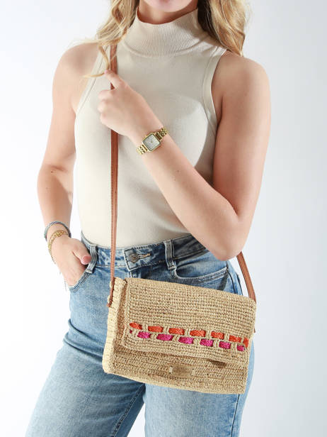Cross Body Tas L'atelier Du Crochet Raphia Le voyage en panier Beige l'atelier du crochet AM803 ander zicht 1