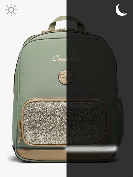 Rugzak 2 Compartimenten Cameleon Groen vintage fantasy SO40 ander zicht 8