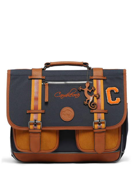 Boekentas Kinderen 2 Compartimenten Cameleon Blauw vintage urban CA38 ander zicht 7