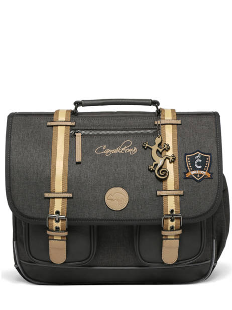 Boekentas Kinderen 3 Compartimenten Cameleon Grijs vintage urban CA41 ander zicht 7