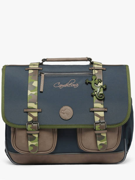 Boekentas Kinderen 3 Compartimenten Cameleon Grijs vintage urban CA41