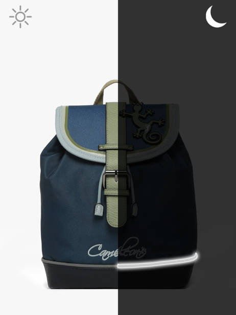 Rugzak 1 Compartiment Cameleon Blauw vintage urban SD25 ander zicht 7