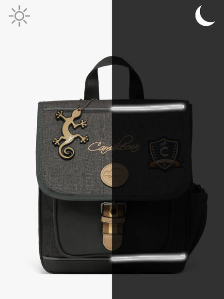 Rugzak 1 Compartiment Cameleon Grijs vintage urban SD30 ander zicht 8
