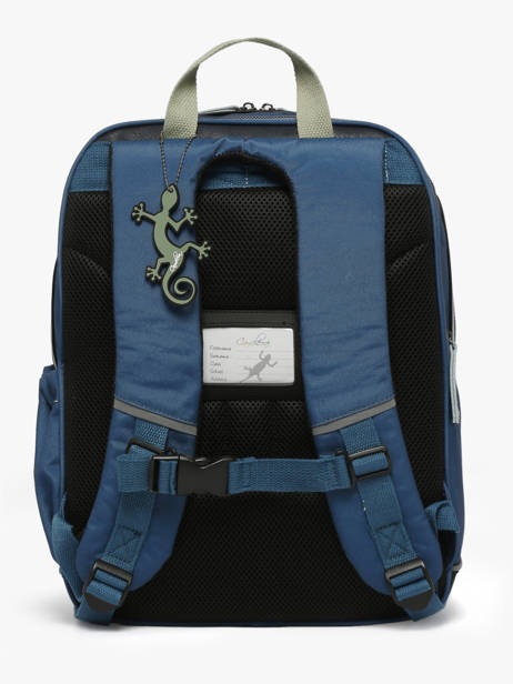Rugzak 2 Compartimenten Cameleon Blauw vintage urban SO40 ander zicht 4