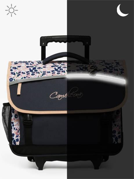 Boekentas Op Wieltjes Kind 3 Compartimenten Cameleon Blauw actual CR41 ander zicht 8