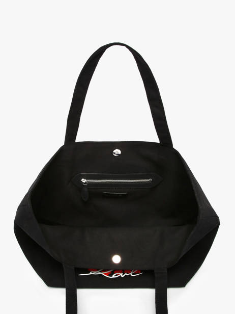 Schoudertas K Signature Katoen Karl lagerfeld Zwart k signature A3W50111 ander zicht 3