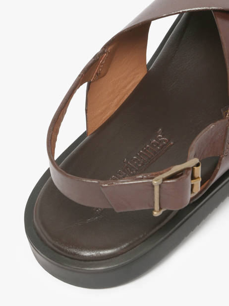 Sandalen Uit Leder Les tropeziennes Bruin men JASPER ander zicht 2