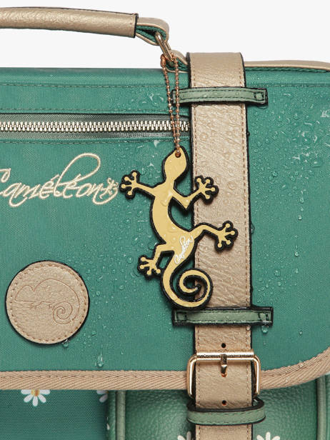 Boekentas Voor Kinderen 2 Compartimenten Cameleon Groen vintage fantasy CA38 ander zicht 6