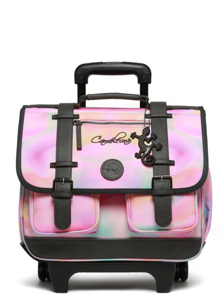 Boekentas Op Wieltjes Kinderen 2 Compartimenten Cameleon Roze vintage fantasy CR38 ander zicht 8