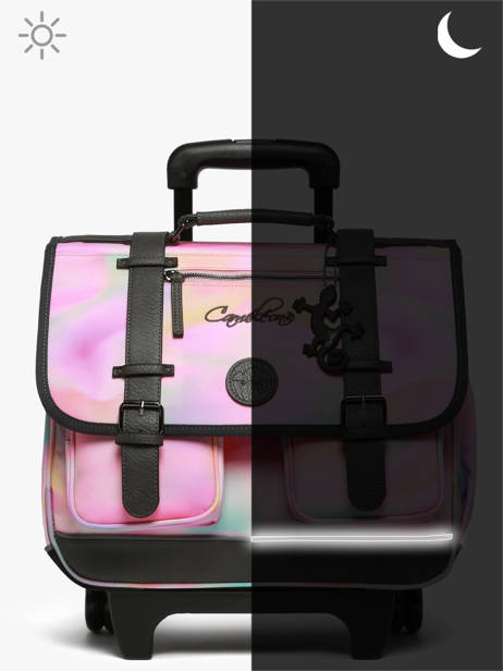 Boekentas Op Wieltjes Kinderen 2 Compartimenten Cameleon Roze vintage fantasy CR38 ander zicht 9