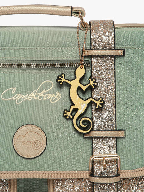 Boekentas Kinderen 2 Compartimenten Cameleon Groen vintage fantasy CA35 ander zicht 6
