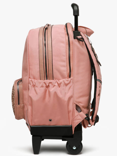Rugzak Op Wieltjes 2 Compartimenten Cameleon Roze vintage fantasy SR40 ander zicht 2