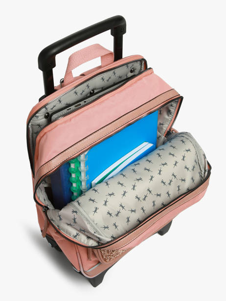 Rugzak Op Wieltjes 2 Compartimenten Cameleon Roze vintage fantasy SR40 ander zicht 3