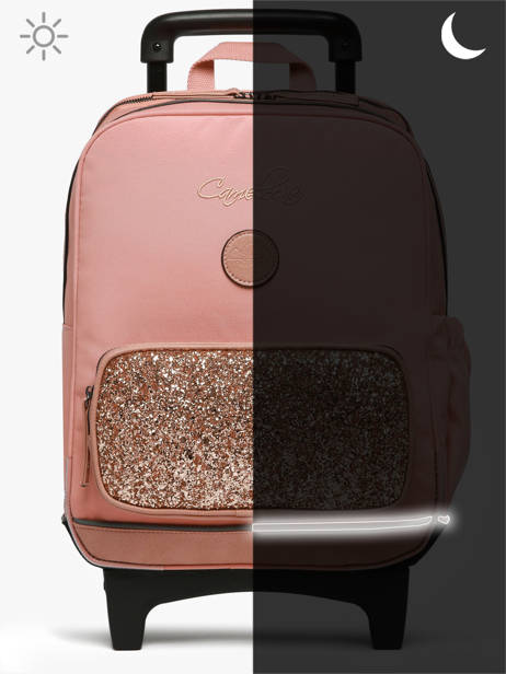 Rugzak Op Wieltjes 2 Compartimenten Cameleon Roze vintage fantasy SR40 ander zicht 9