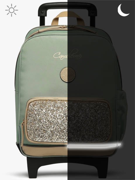 Rugzak Op Wieltjes 2 Compartimenten Cameleon Groen vintage fantasy SR40 ander zicht 9