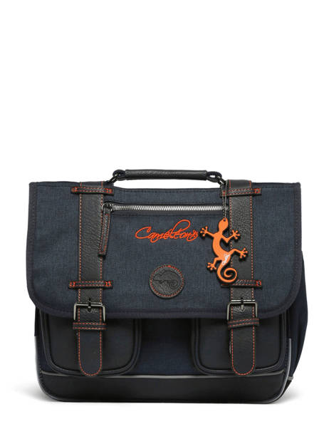 Boekentas Voor Kinderen 2 Compartimenten Cameleon Blauw vintage urban CA35 ander zicht 7