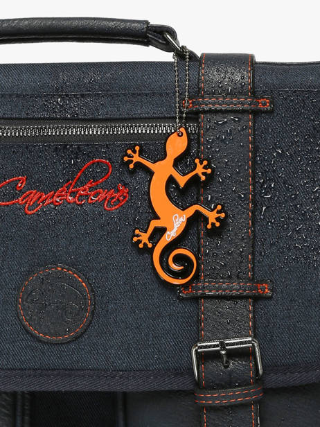 Boekentas Voor Kinderen 2 Compartimenten Cameleon Blauw vintage urban CA35 ander zicht 6