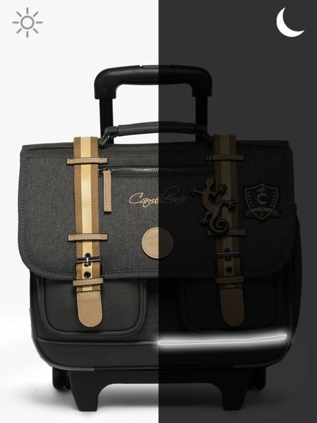 Boekentas Op Wieltjes 2 Compartimenten Cameleon Grijs vintage urban CR38 ander zicht 9
