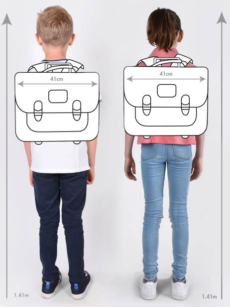 Boekentas Op Wieltjes 3 Compartimenten Cameleon Blauw vintage urban CR41 ander zicht 1