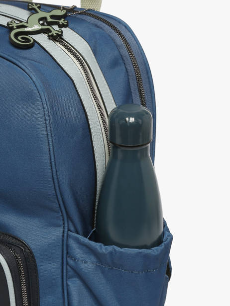 Rugzak 2 Compartimenten Cameleon Blauw vintage urban SO40 ander zicht 5