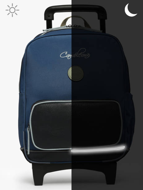 Rugzak Op Wieltjes 2 Compartimenten Cameleon Blauw vintage urban SR40 ander zicht 9