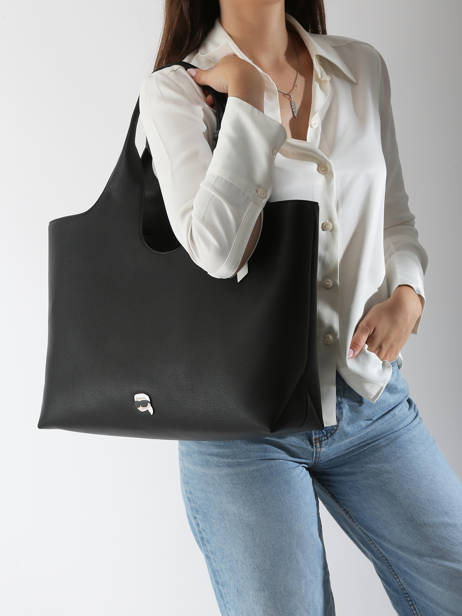 Schoudertas K Ikon Polyurethaan Karl lagerfeld Zwart k ikon A3W30096 ander zicht 1