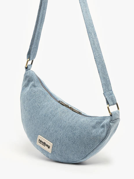 Cross Body Tas Denim Katoen Hindbag Blauw denim DE ander zicht 2