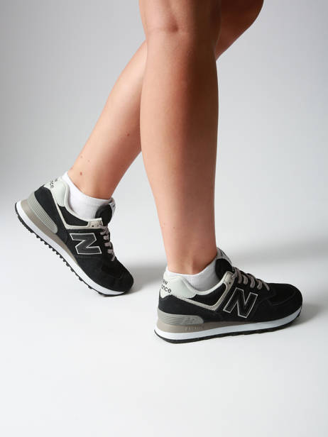 Sneakers 574 Uit Leder New balance Zwart boy ML574EVB ander zicht 1