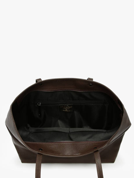 Schoudertas A4 Formaat Caviar Leder Milano Bruin caviar CA19111N ander zicht 3