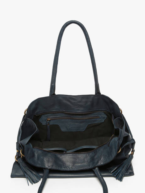 Schoudertas Cow A4 Leder Basilic pepper Blauw cow BCOW85 ander zicht 3