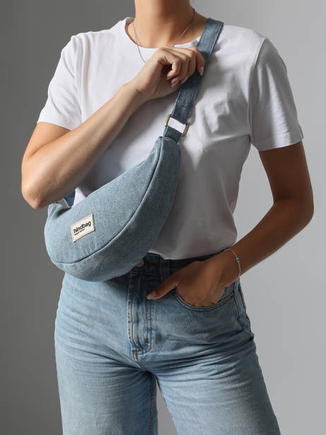 Cross Body Tas Denim Katoen Hindbag Blauw denim DE ander zicht 1
