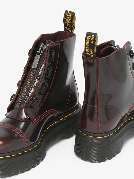 Enkellaarsjes Sinclair Uit Leder Dr martens Rood women 25233600 ander zicht 2