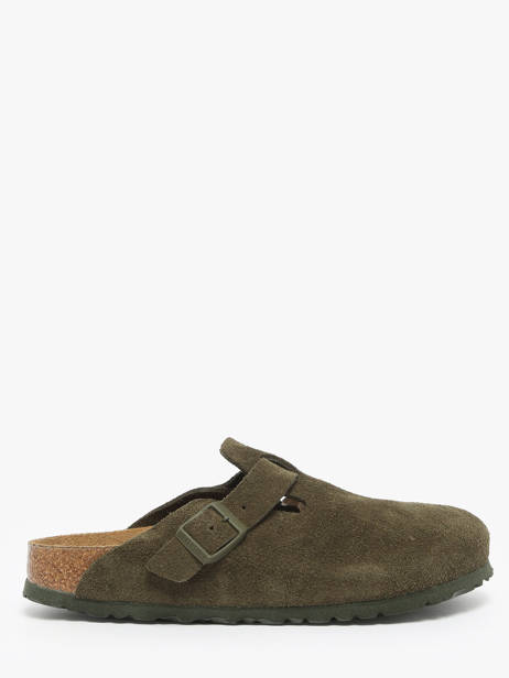 Slippers Boston Uit Leder Birkenstock Groen women 1024714