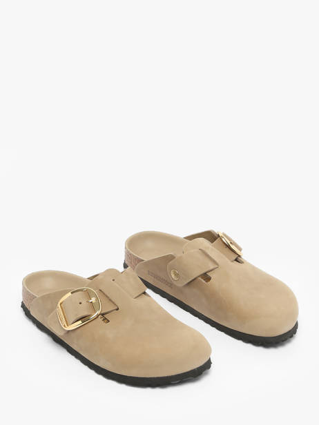 Slippers Boston Big Buckle Uit Leder Birkenstock Beige women 1030425 ander zicht 1