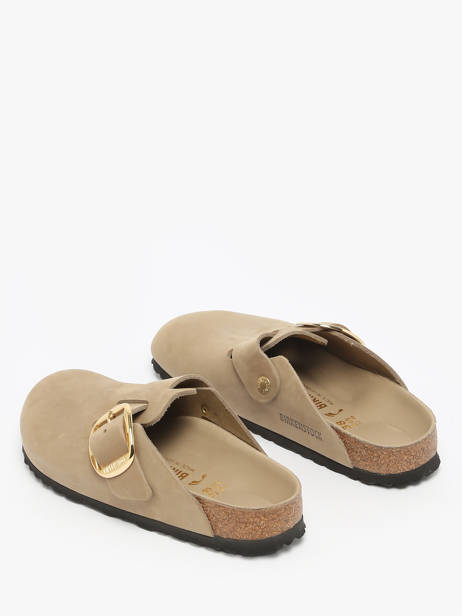 Slippers Boston Big Buckle Uit Leder Birkenstock Beige women 1030425 ander zicht 2