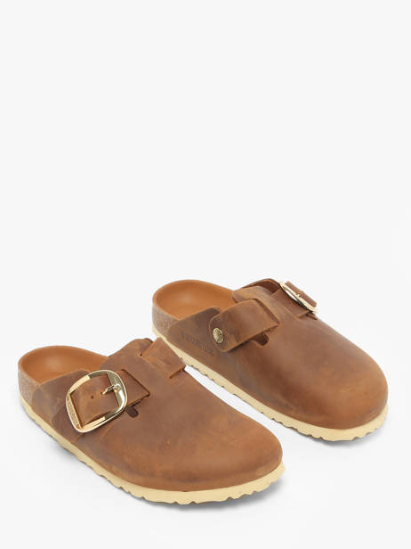 Slippers Boston Big Buckle Uit Leder Birkenstock Bruin women 1030446 ander zicht 1