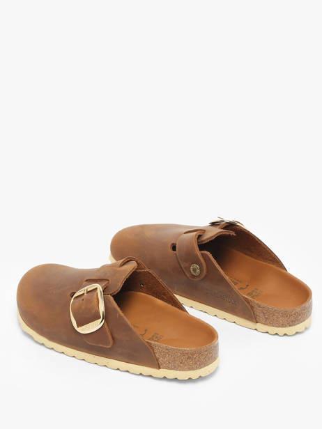 Slippers Boston Big Buckle Uit Leder Birkenstock Bruin women 1030446 ander zicht 2