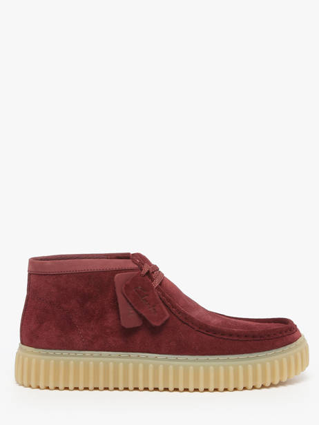 Enkelhoge Derby Veterschoenen Torhill Uit Leder Clarks Rood men 26183423