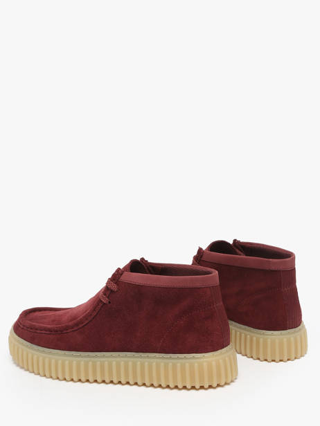 Enkelhoge Derby Veterschoenen Torhill Uit Leder Clarks Rood men 26183423 ander zicht 2